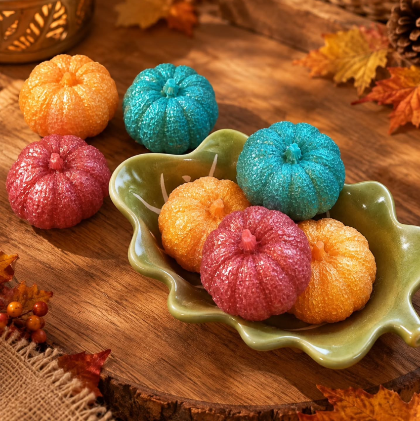 Colorful pumkins set
